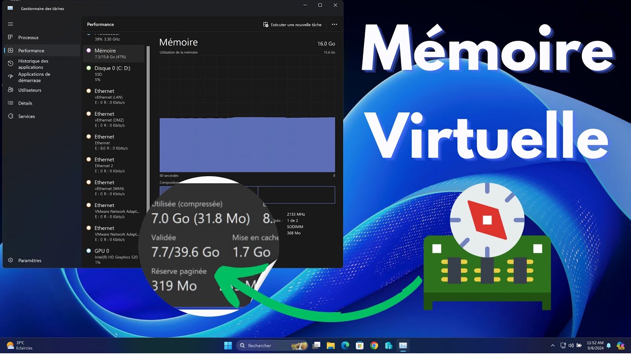 Ajouter de la mémoire virtuelle sur Windows pour améliorer les performances