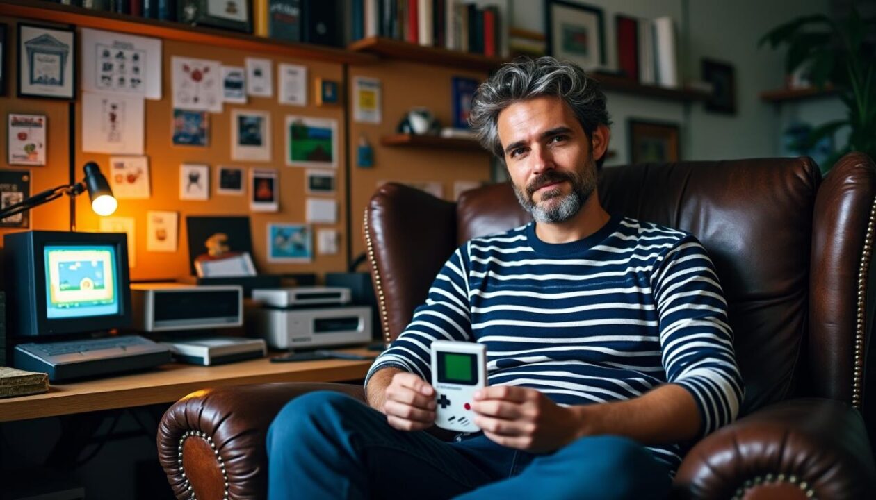 découvrez l'histoire d'un breton passionné qui crée des jeux vidéo pour faire revivre l'univers rétro, toujours avec sa gameboy en main.
